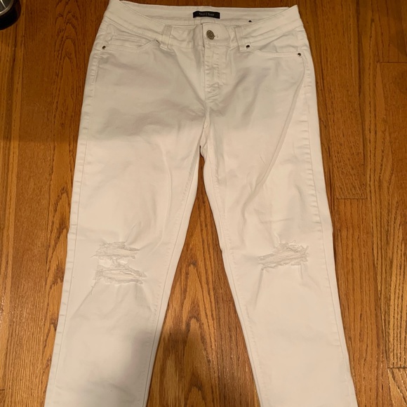 White House Black Market Denim - White House black market white ripped jeans